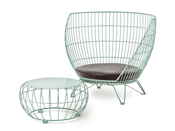 BIG & SMALL BASKET - Stainless steel armchair high-back by Nola Industrier - view 3